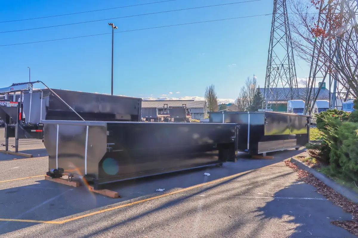 Roll-off dumpster ready for waste disposal at job site for Construction Dumpster Rental in Chico